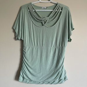 *3 for $25* NWOT Suzy Shier light green top. Sz. L